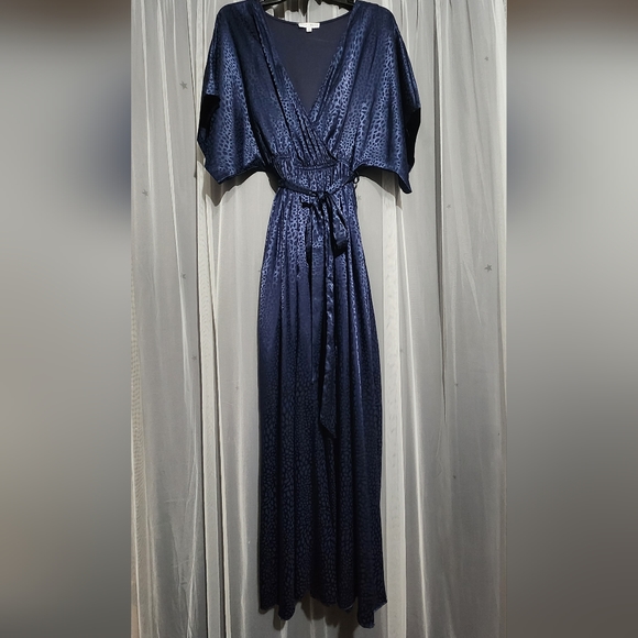 Blue Maxi Slit Dress - Picture 5 of 6